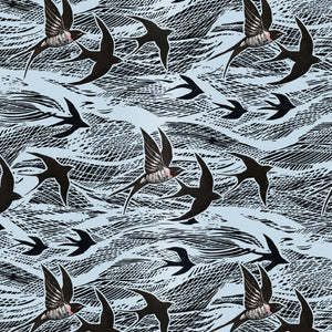 Single Sheet Gift Wrap - Swallows & Sea