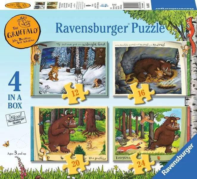 The Gruffalo, 4 in a Box - 12 + 16 + 20 + 24 Pieces Puzzle